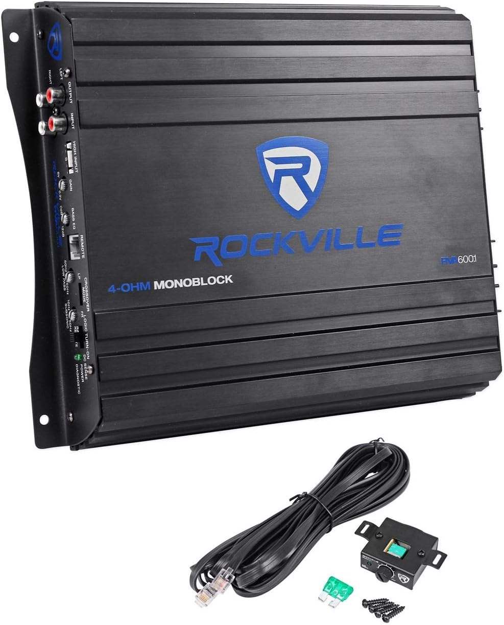 Rockville RVA600.1 Mono Car Amplifier for Powerful Sound