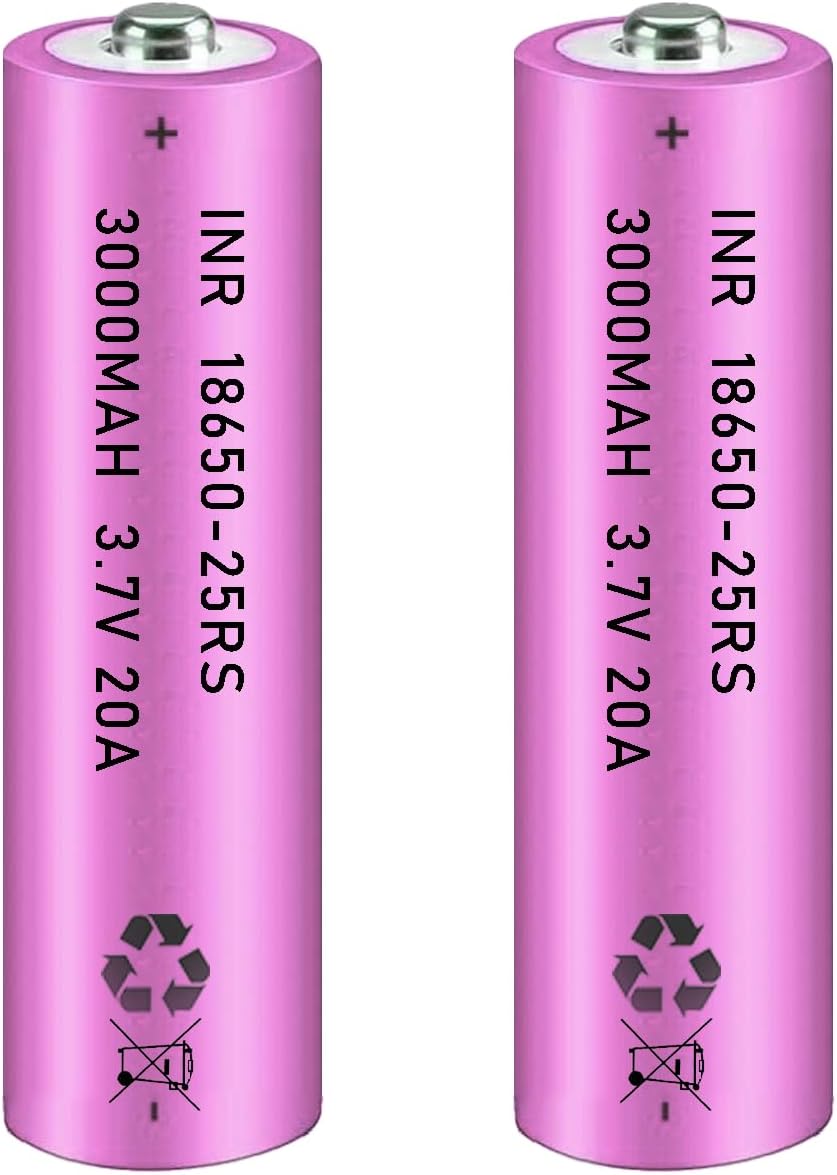 Long-lasting Pink 18650 Rechargeable Batteries x2