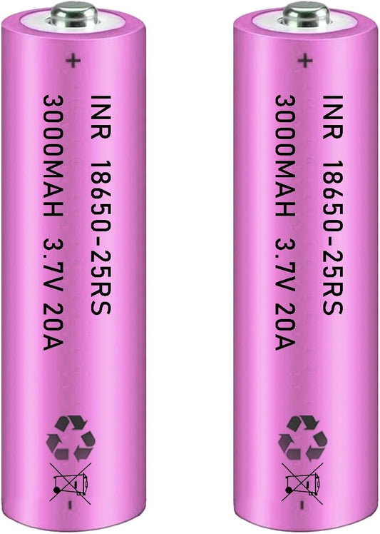 Long-lasting Pink 18650 Rechargeable Batteries x2