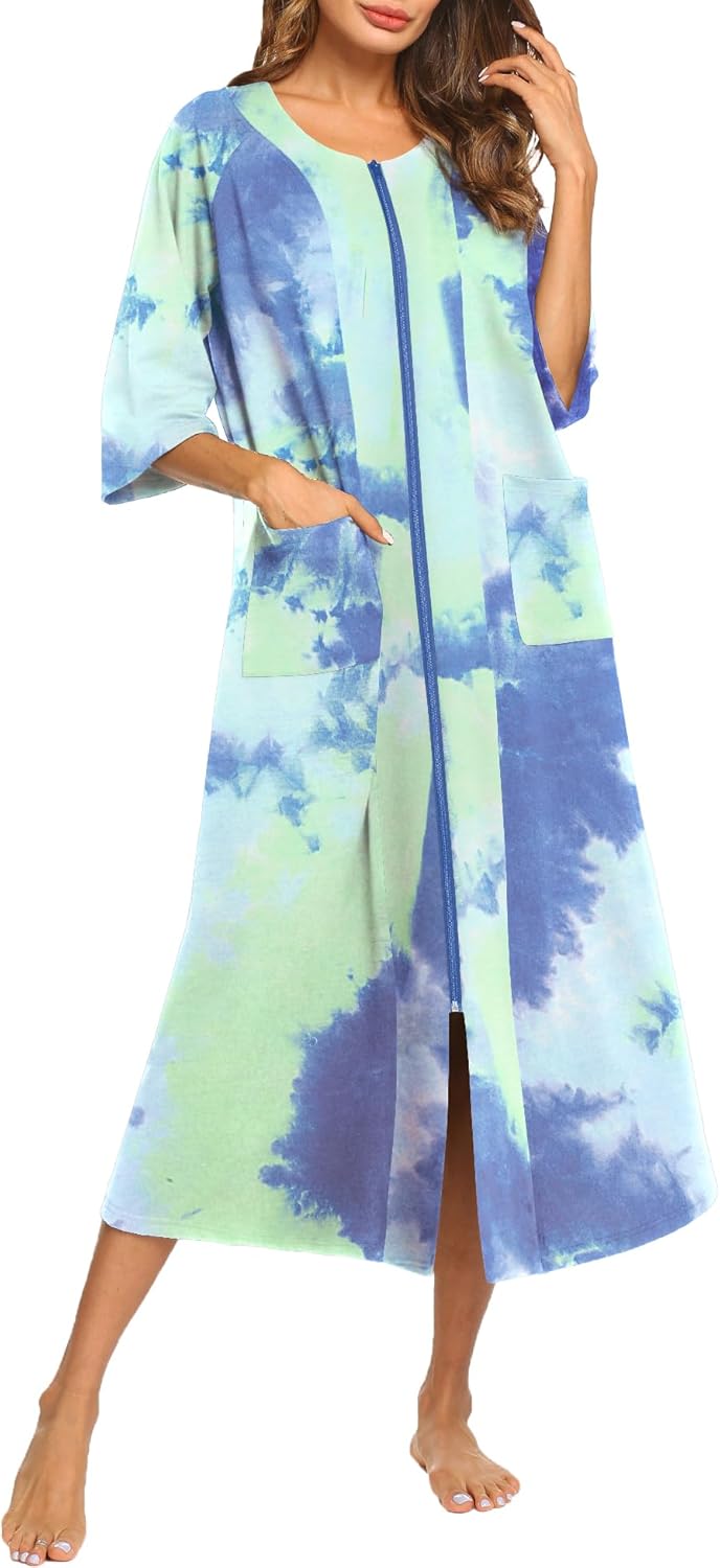 Ekouaer Women's Zipper Robe for Comfort and Style at Home