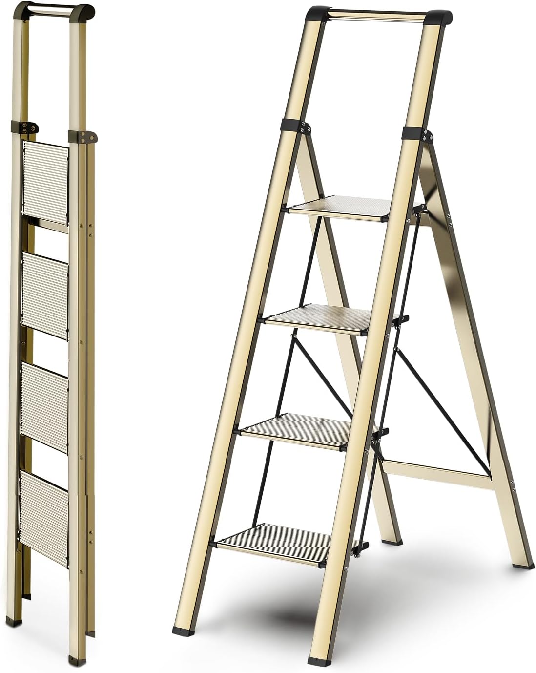 WOA WOA 4 Step Ladder - Lightweight, Foldable, Anti-Slip Design