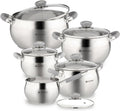 Stainless Steel 10-Piece Cookware Set with Glass Lids - Even Heat