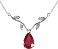 Galaxy Gold 14K White Gold Ruby and Diamond Pear Necklace - Timeless