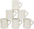 COLETTI Diner Coffee Mugs Set of 6 - Sturdy Retro 11 oz Cream