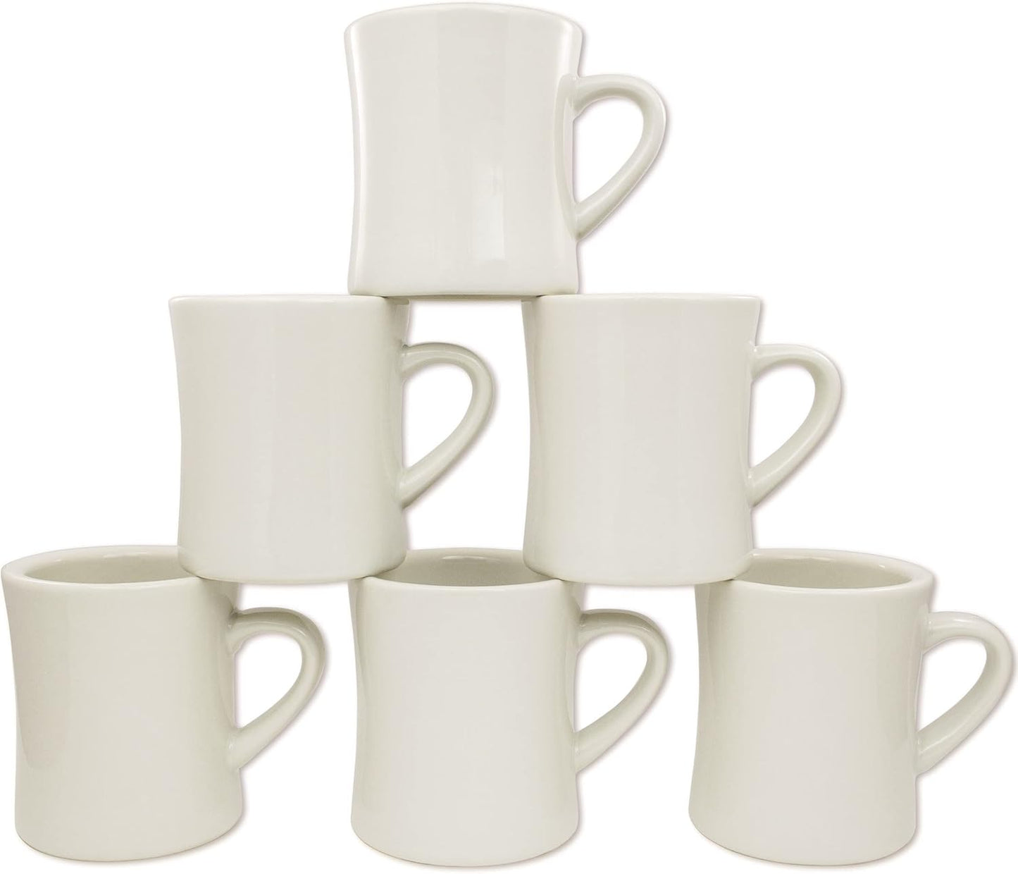 COLETTI Diner Coffee Mugs Set of 6 for Retro Coffee Lovers