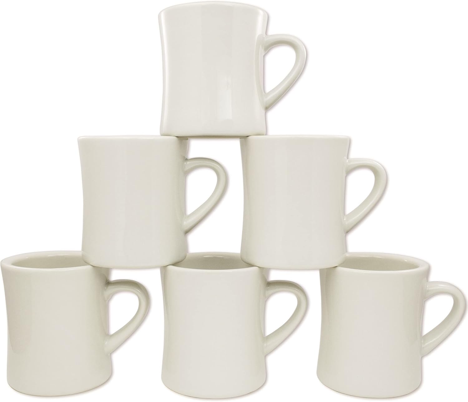 COLETTI Diner Coffee Mugs Set of 6 for Retro Coffee Lovers