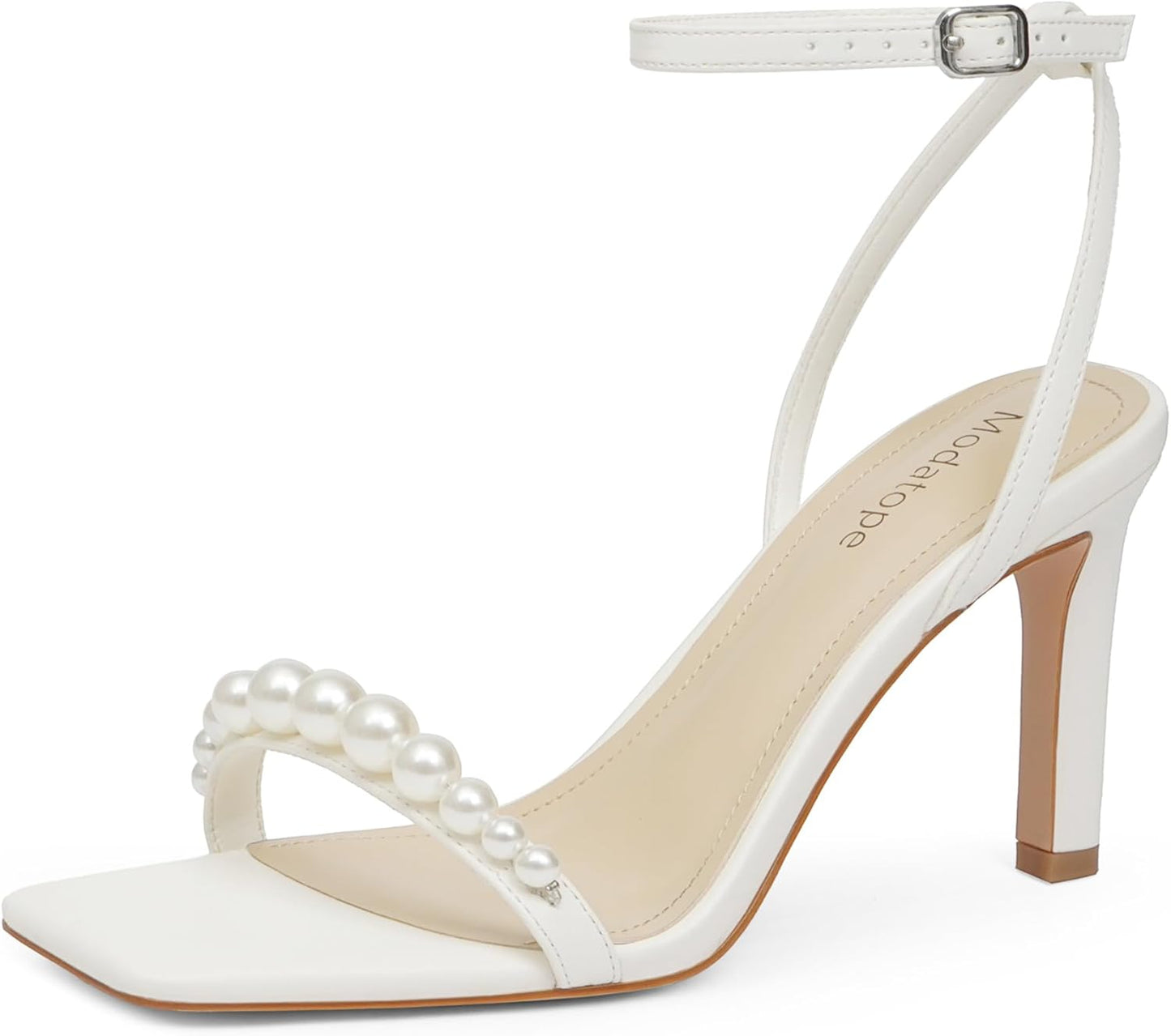 Modatope Womens Heels Square Open Toe Strappy High Heels Sandals