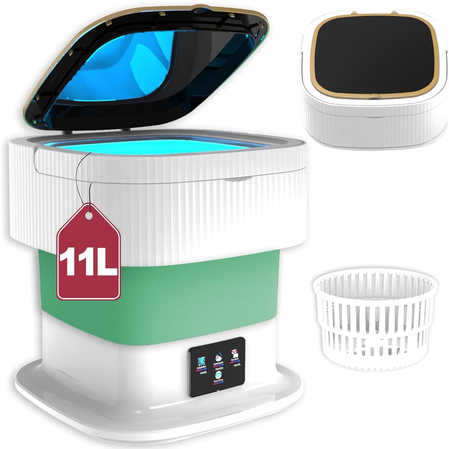 Portable Mini Washer: 11L Capacity, Foldable & Compact Design - Ideal for Small Spaces!