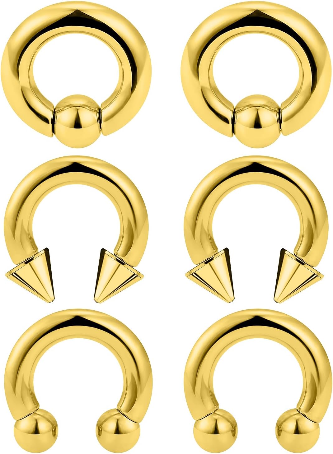 Stylish 00G to 16G Septum Rings in Surgical Steel by Ocptiy