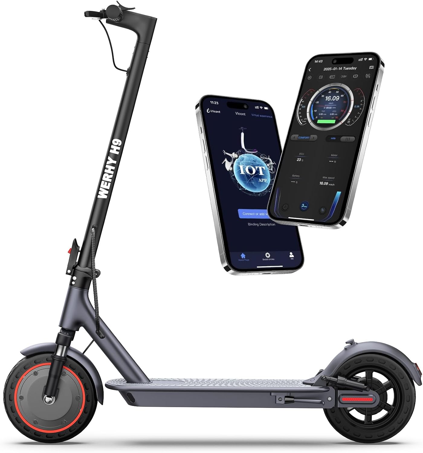 Electric Scooter with Long Range and Powerful Motor for Adults