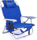 Portable Beach Chair for Adults with Recline and Backpack Straps - Lay