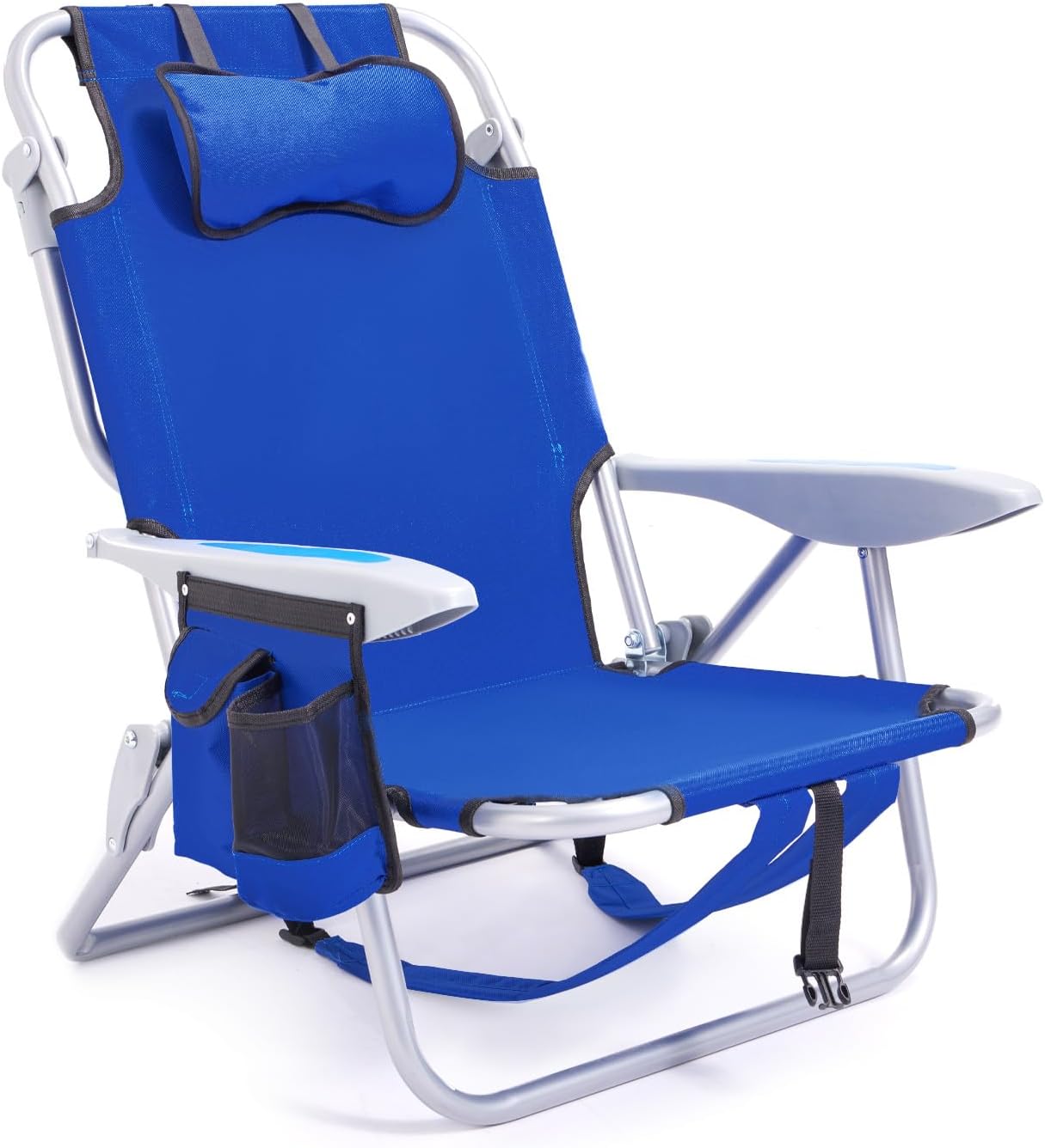 Portable Beach Chair for Adults with 5 Positions and Headrest