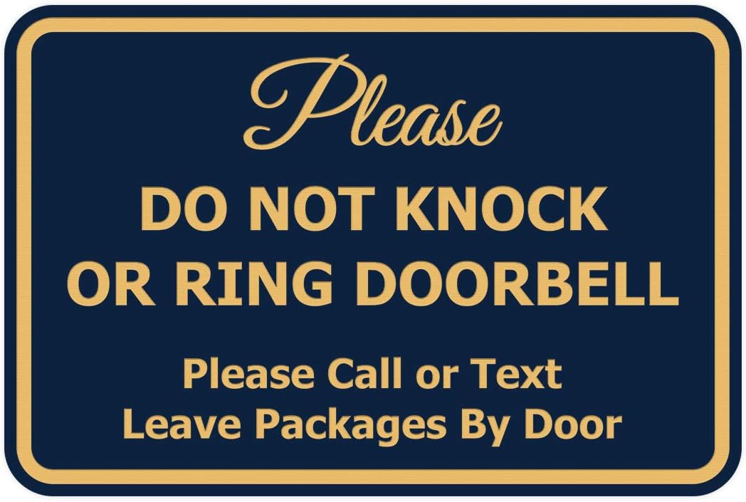 Classic Framed Please Do Not Knock Sign - Easy Installation