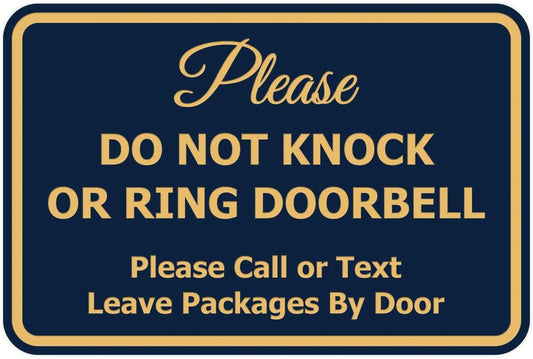 Classic Framed Please Do Not Knock Sign - Easy Installation