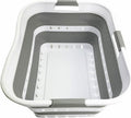 42L Collapsible Laundry Basket Grey/White - Space Saving Pop-Up Hamper
