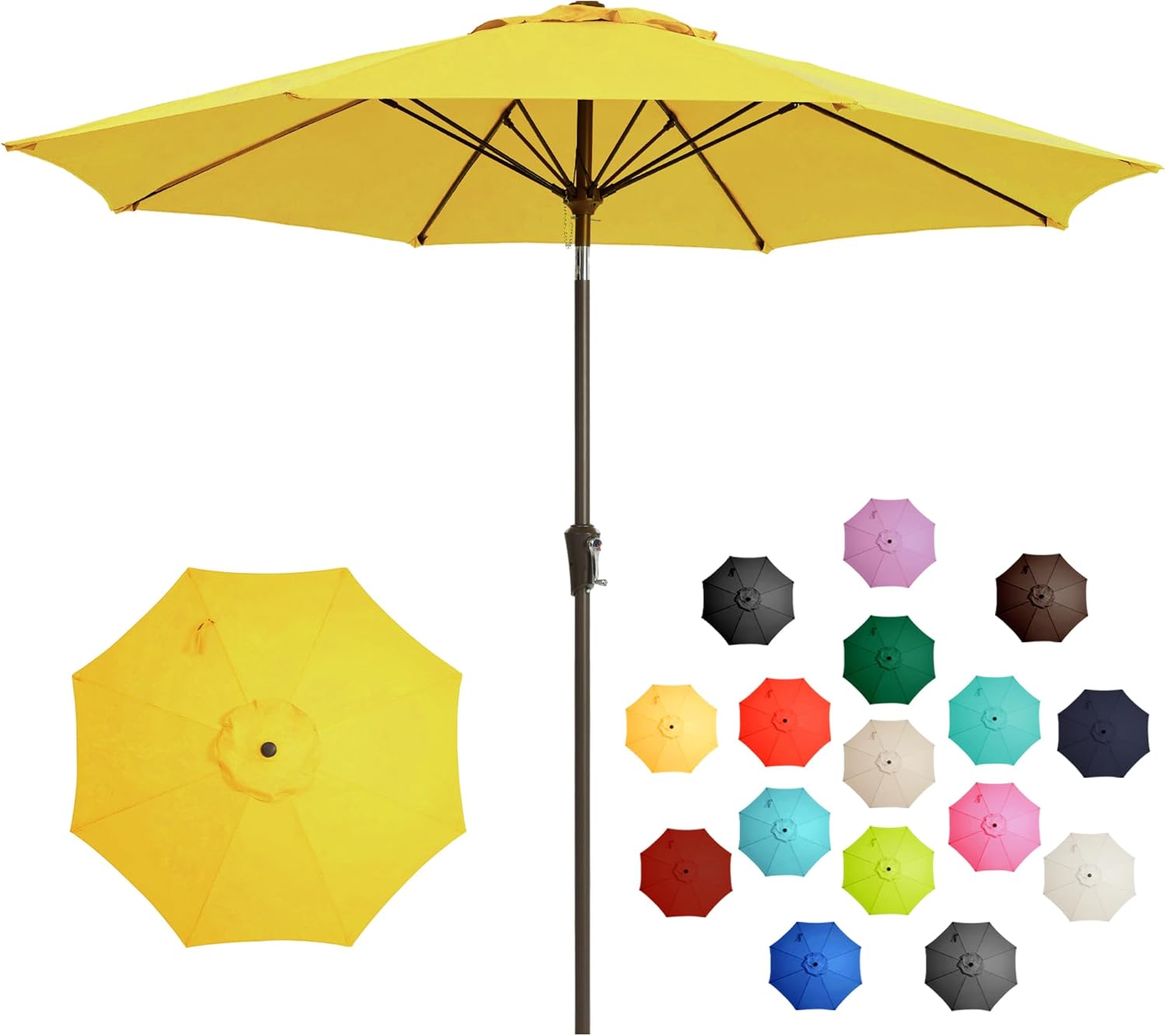9FT Large Outdoor Patio Umbrella for Ultimate Sun Protection