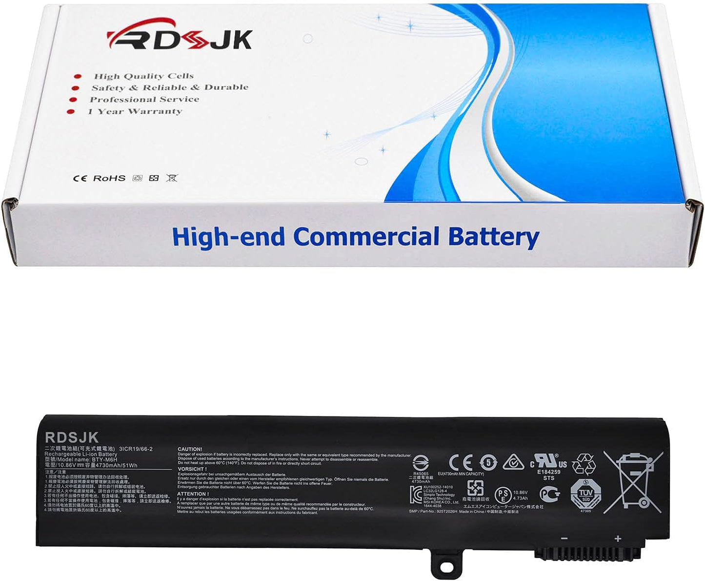 BTY-M6H Laptop Battery for MSI GE72 GE62 GP62 GL62 Models