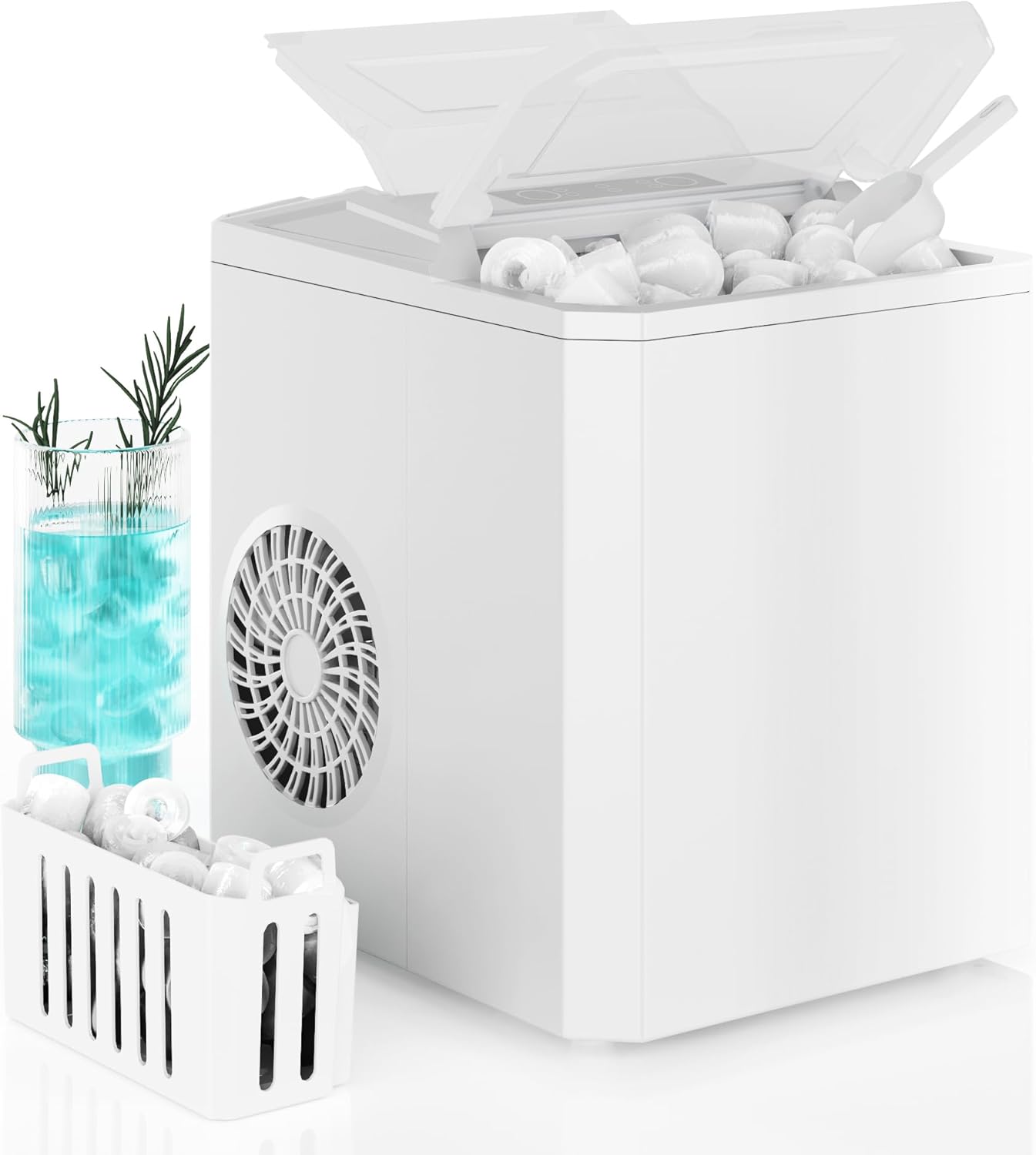 DUMOS Countertop Ice Maker: Fast, Portable Ice Production