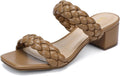 Wide Width Chunky Heels Braided Dressy Sandals - Stable 2in Heel These