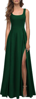 MUSHARE Women's Square Neck Split Cocktail Maxi Dress - Elegant Fit In