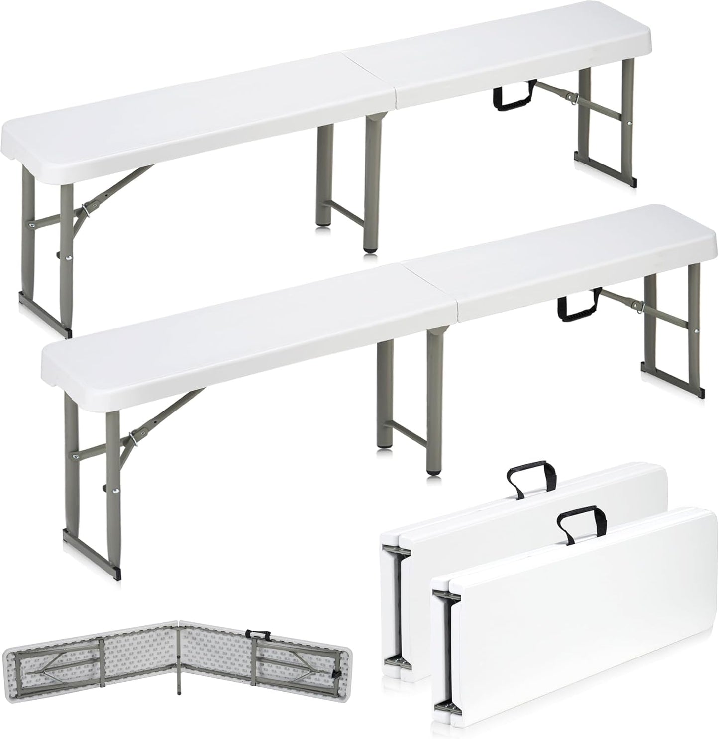 6ft Plastic Folding Bench for Outdoor Picnic and Camping Use