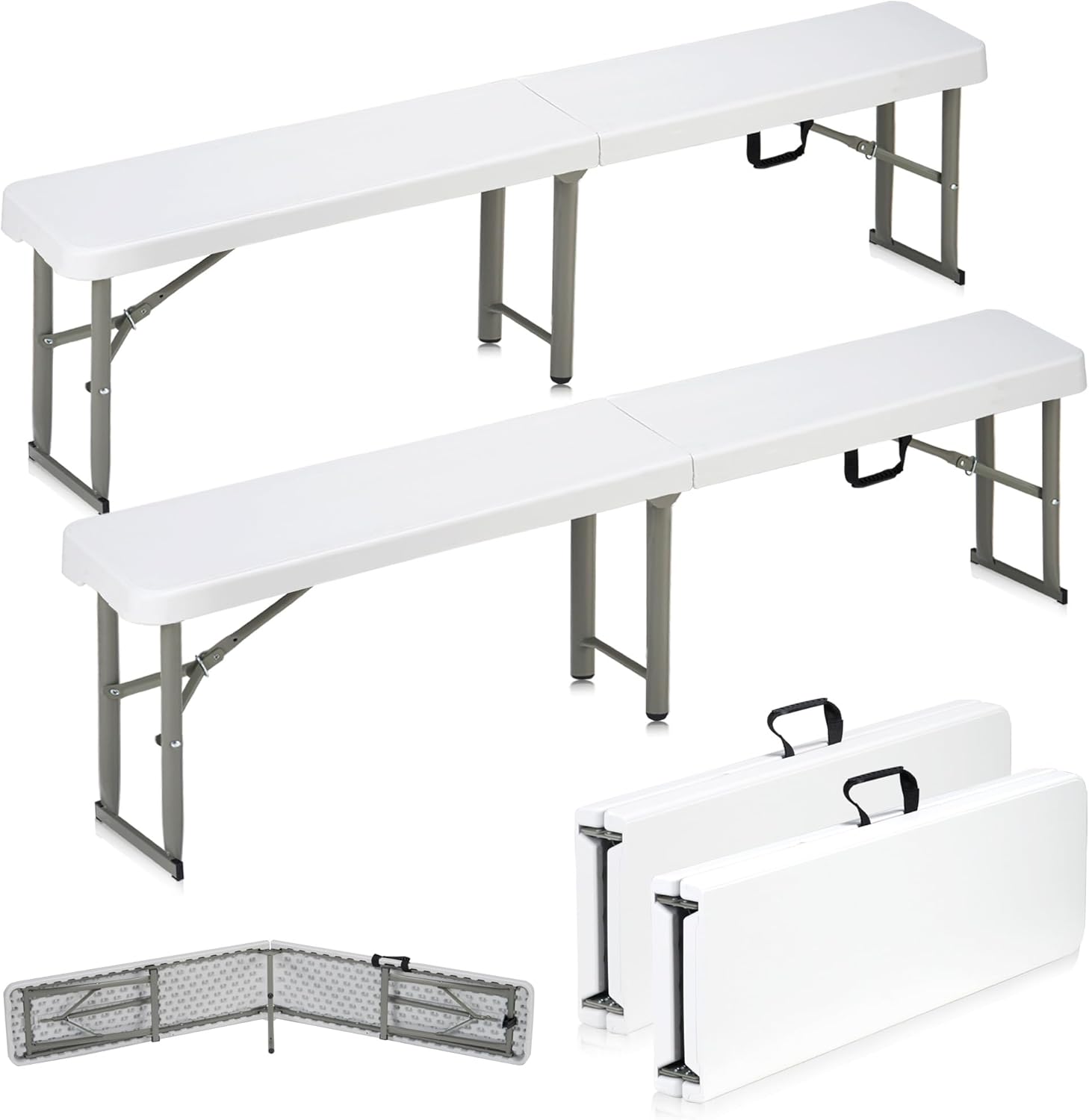 6ft Plastic Folding Bench for Outdoor Picnic and Camping Use