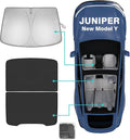 BestEvMod 3PCS Windshield & Roof Sunshade for 2026 Tesla Model Y