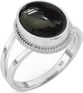 Sterling Silver 925 Ring with Oval Black Onyx - Timeless Elegance