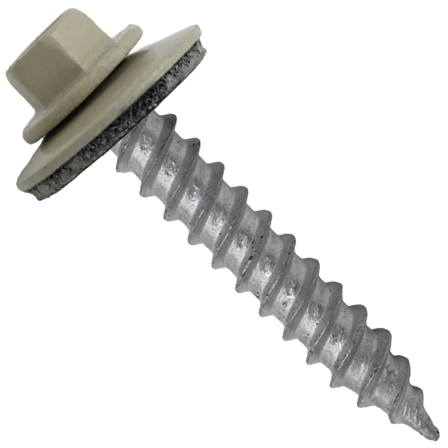 Metal Roofing Screw 12 x 1-1/2 in LIGHT STONE Hex ReGrip
