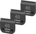 3 Pack 40# Detachable Dog Grooming Steel Blades - Precision 0.25mm Cut