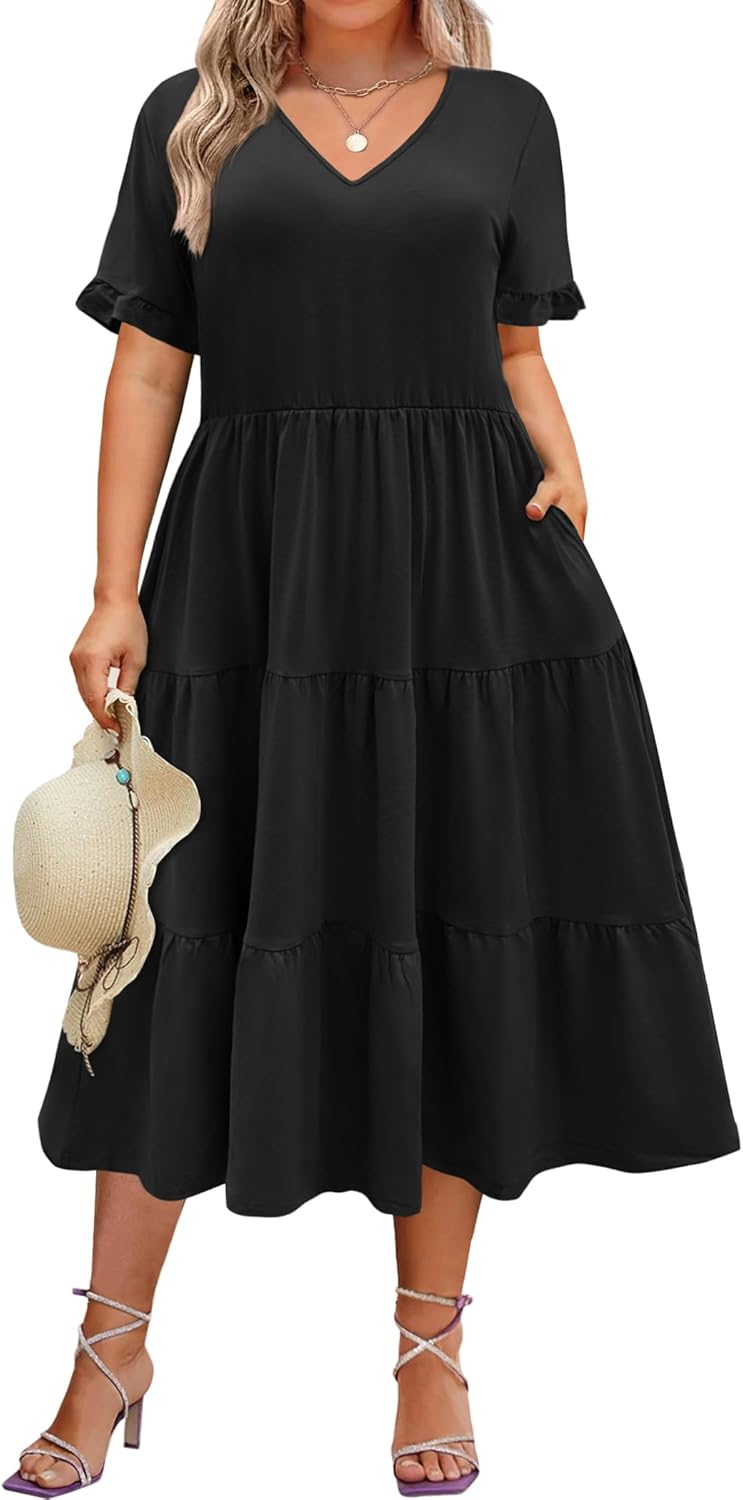 Plus Size Summer Midi Dress with Pockets for Every Occasion