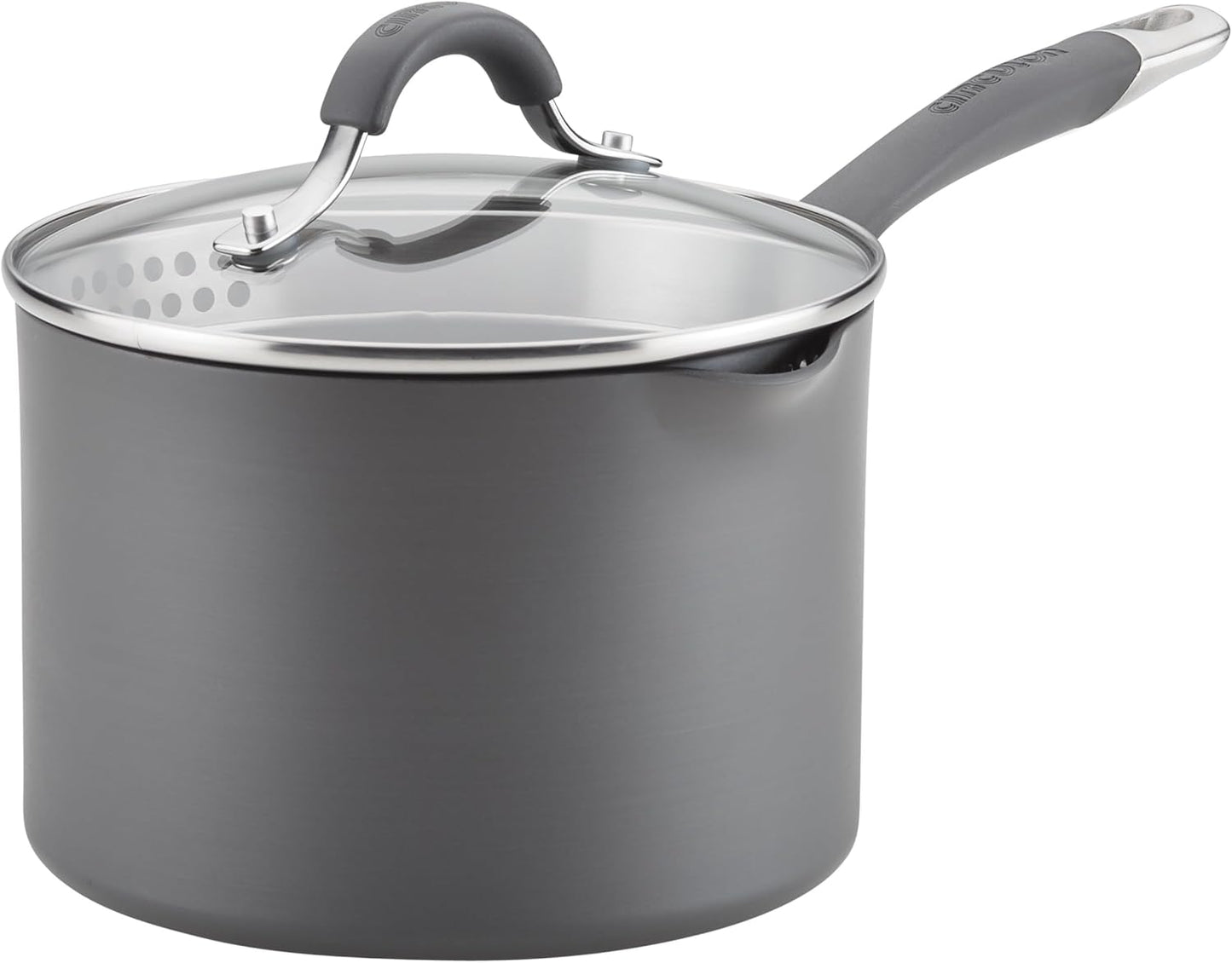 Circulon Radiance Hard-Anodized Nonstick Straining Saucepan