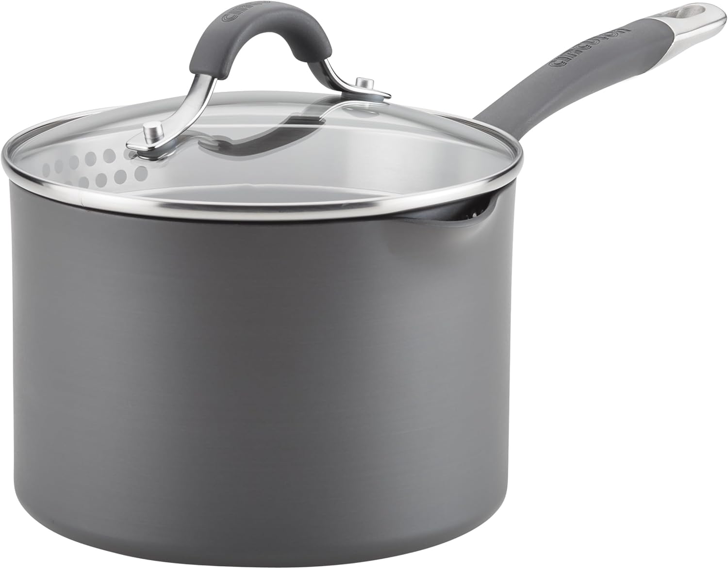 Circulon Radiance Hard-Anodized Nonstick Straining Saucepan
