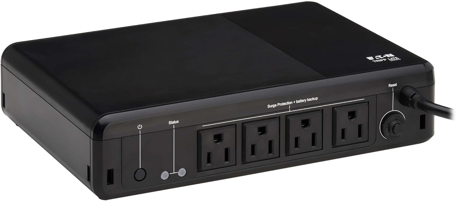 Tripp Lite 600VA UPS Battery Backup and Surge Protector for Home