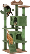 Cactus Cat Tree 54.5in Tower with Ramp - Cozy Multi-Level Condo