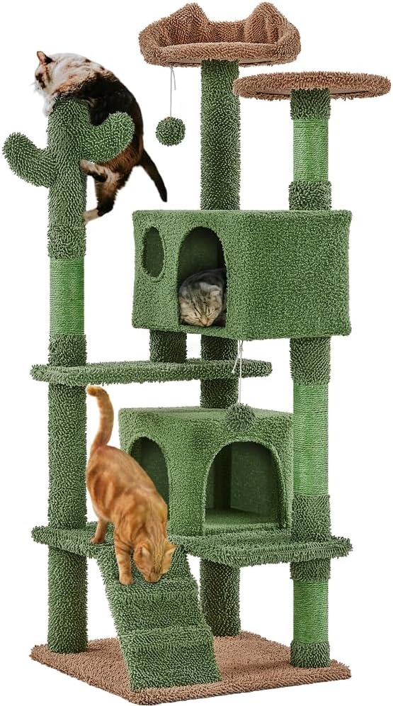 Yaheetech Cactus Cat Tree: Unique Multi-Level Condo for Kittens