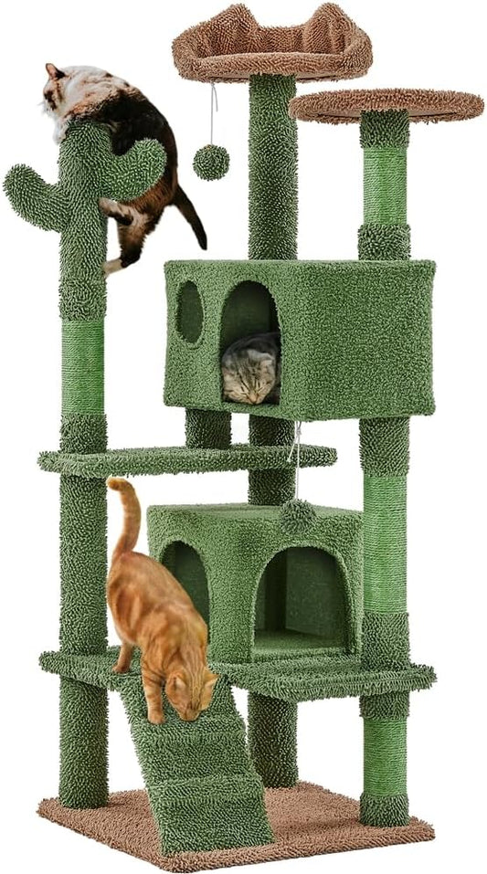 Yaheetech Cactus Cat Tree: Unique Multi-Level Condo for Kittens