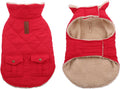 Warm Dog Coat Cold Weather Puffer Jacket - Ultra Plush, Red X-Large