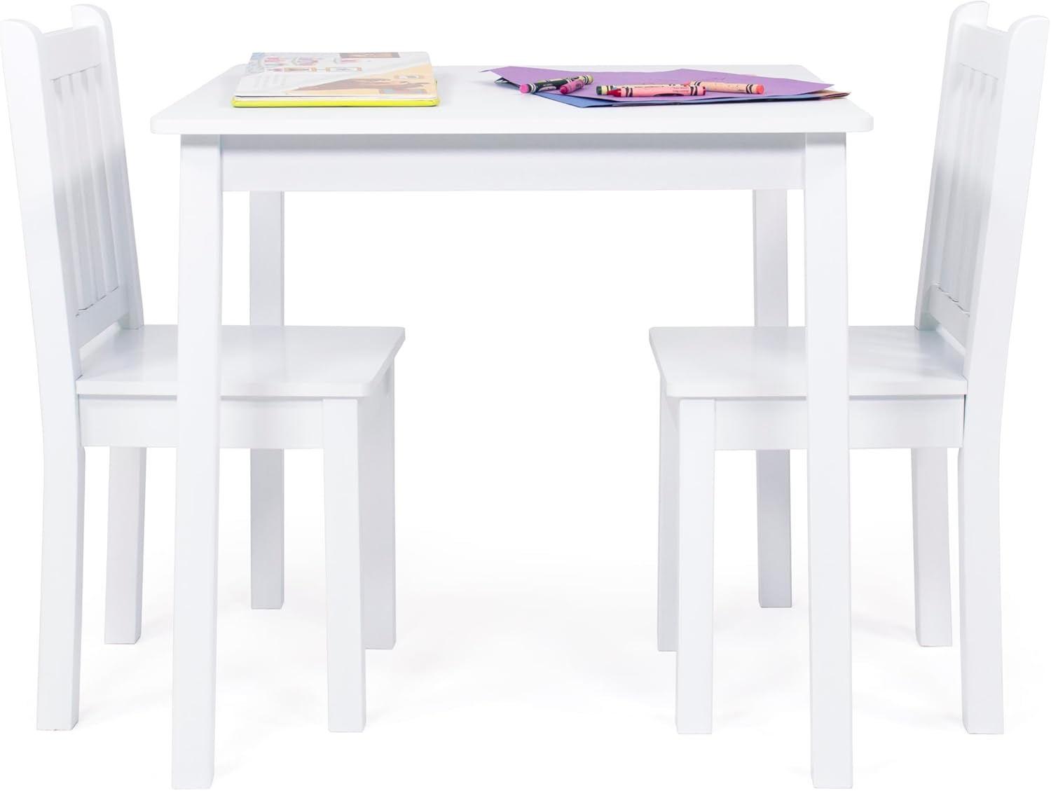 Kids Wooden Table and 2 Chairs Set for Arts and Crafts Fun