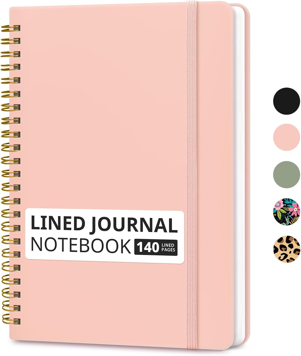 Stylish A5 Hardcover Journal - 140 College Ruled Pages, Ideal for Work & Writing, Pink