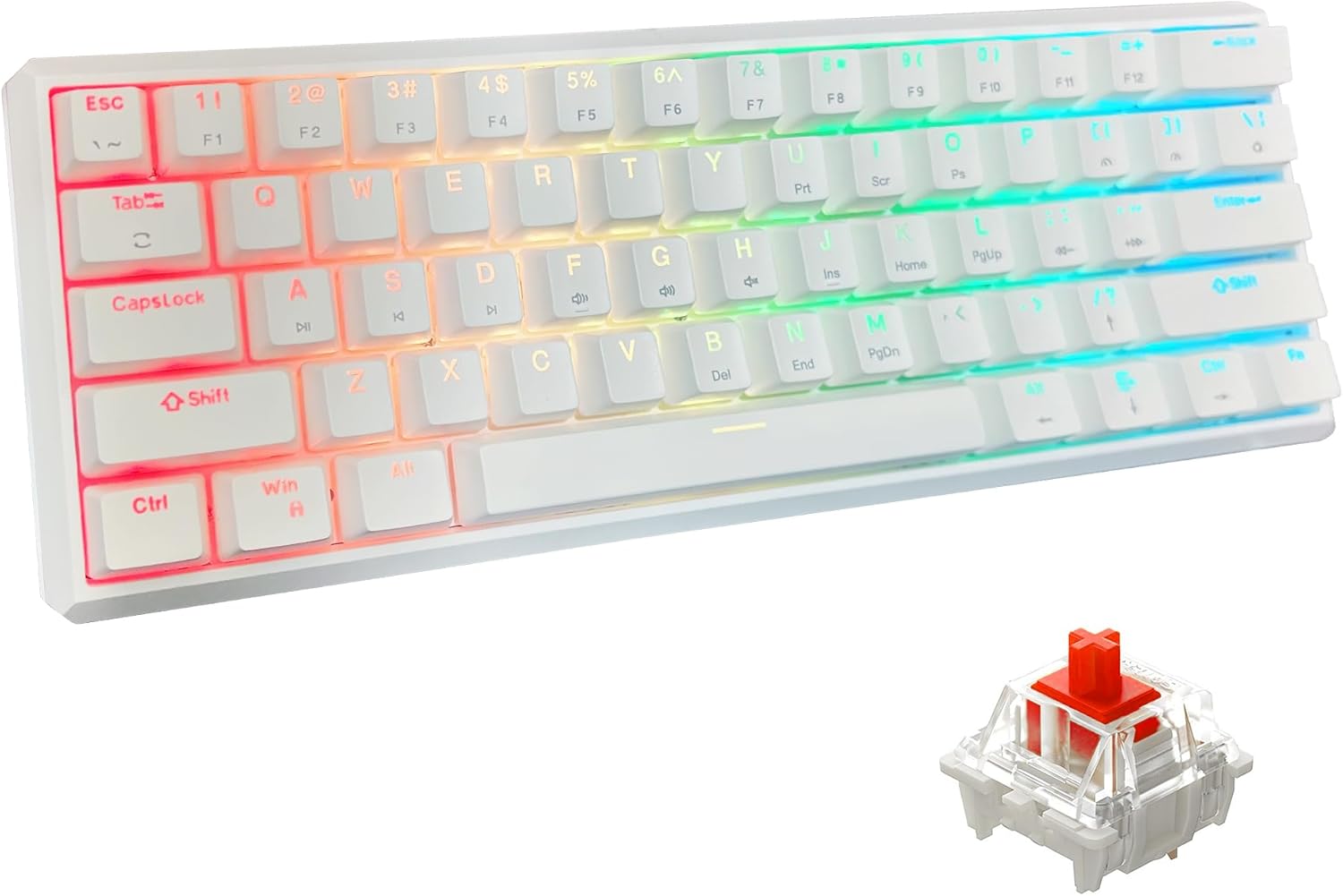 Snpurdiri 60% Wired Mechanical Gaming Keyboard with RGB Lighting