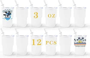 3 oz Mini Tumbler Shot Glass Set for Sublimation Printing Fun