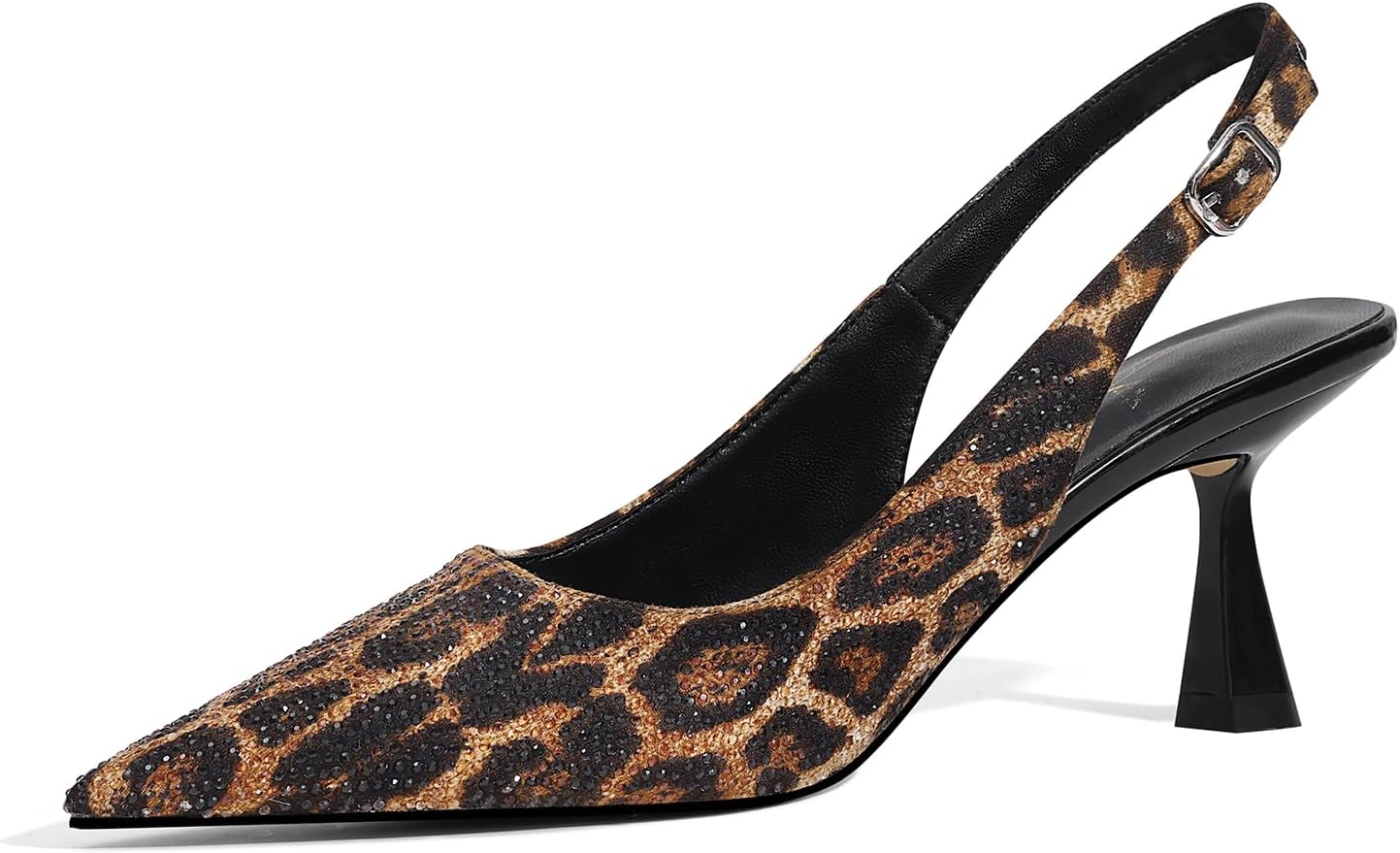 LOCERICH Women's Kitten Heels Slingback Low Heel Dress Shoes