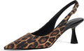Kitten Heel Slingback Pumps - Rhinestone Pointed Toe Dress Shoes