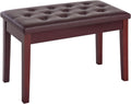 HOMCOM Piano Bench Duet Chair - Tufted Faux Leather Seat for Two
