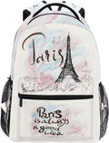 Wamika Pfrewn Eiffel Tower Girls Backpacks for School Kids - Romantic