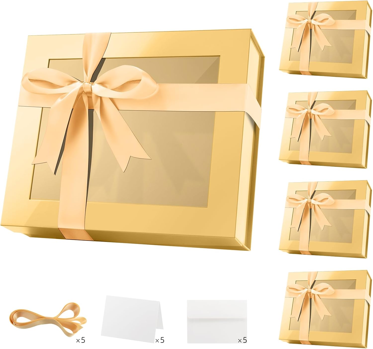 Extra Large Gold Gift Boxes with Windows for Special Occasions