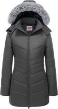WULFUL Women's Long Winter Puffer Coat - Warm Removable Fur Hood