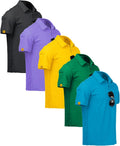 ZITY Mens Polo Shirt 5 Pack - Moisture-Wicking Summer Polos Men's
