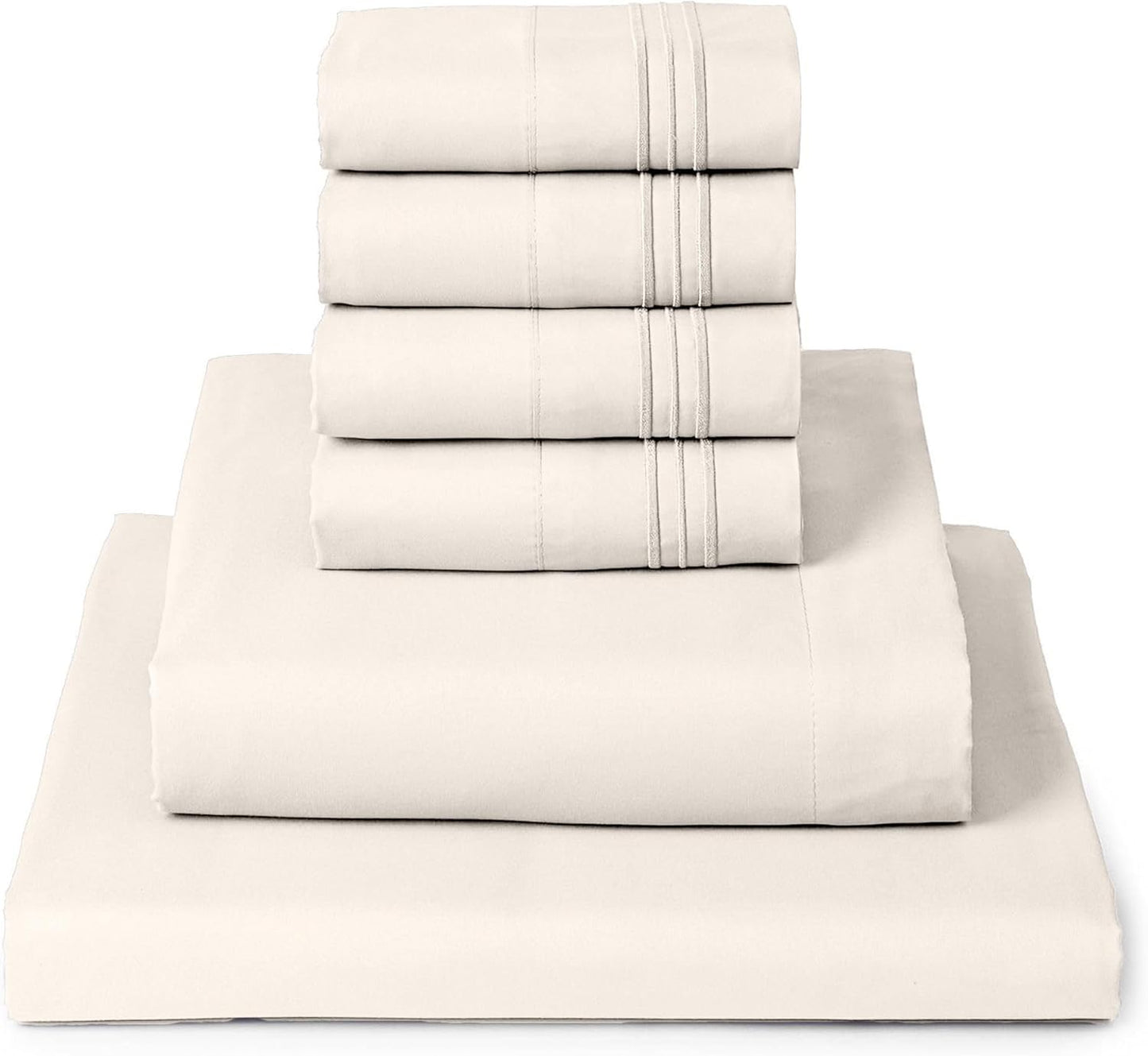 Mellanni Full Sheet Set - 6-Piece Cooling Bedding for Comfort